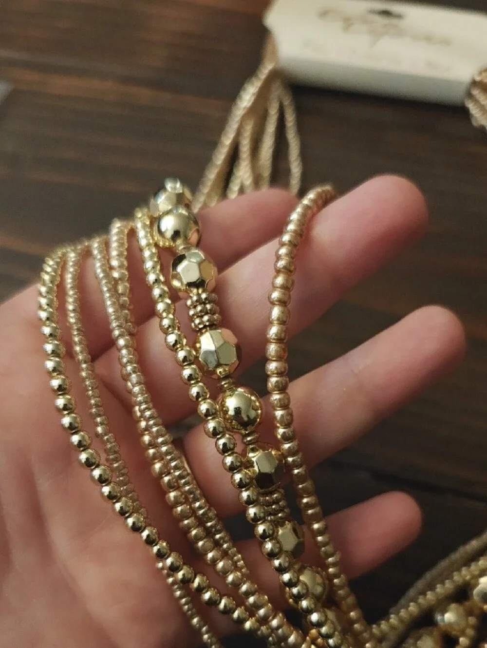 Erica Lyons Gold-Tone Multi-Strand Beaded Necklace D02 6723